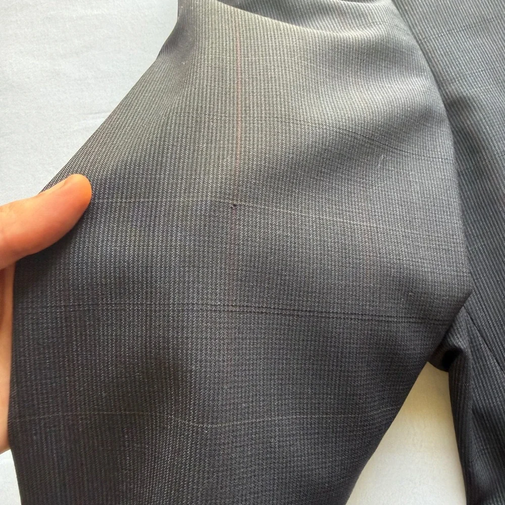 Burberrys Prestige Collection Blazer Charcoal Grey Windowpane Check Sport Coat